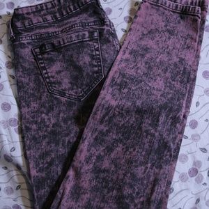 Lovesick Acid Wash Red & Black Skinny Jeans